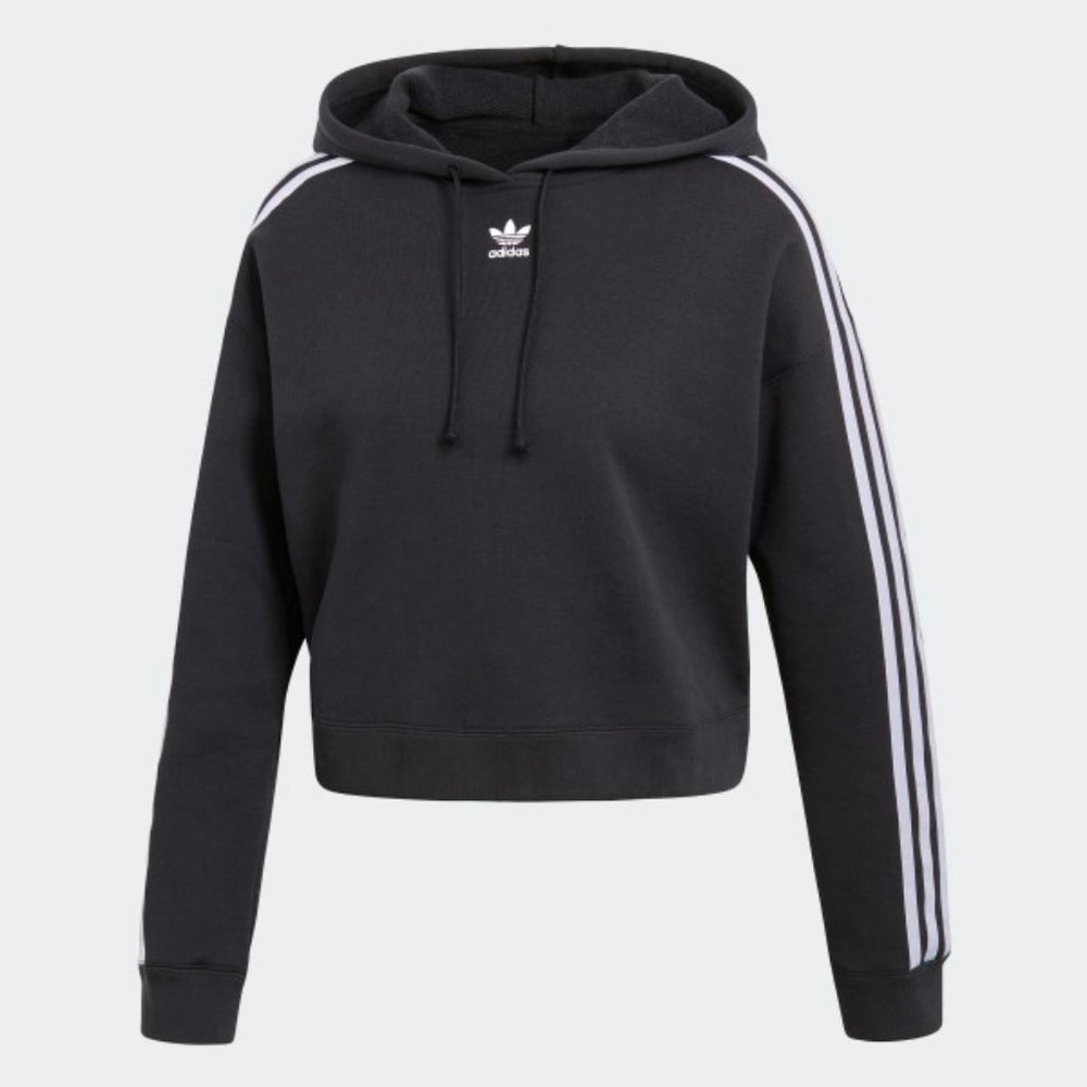 Adidas - Black Cropped Hoodie - Size XS